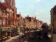 unknow artist Townsfolk shopping along the Oudegracht china oil painting reproduction